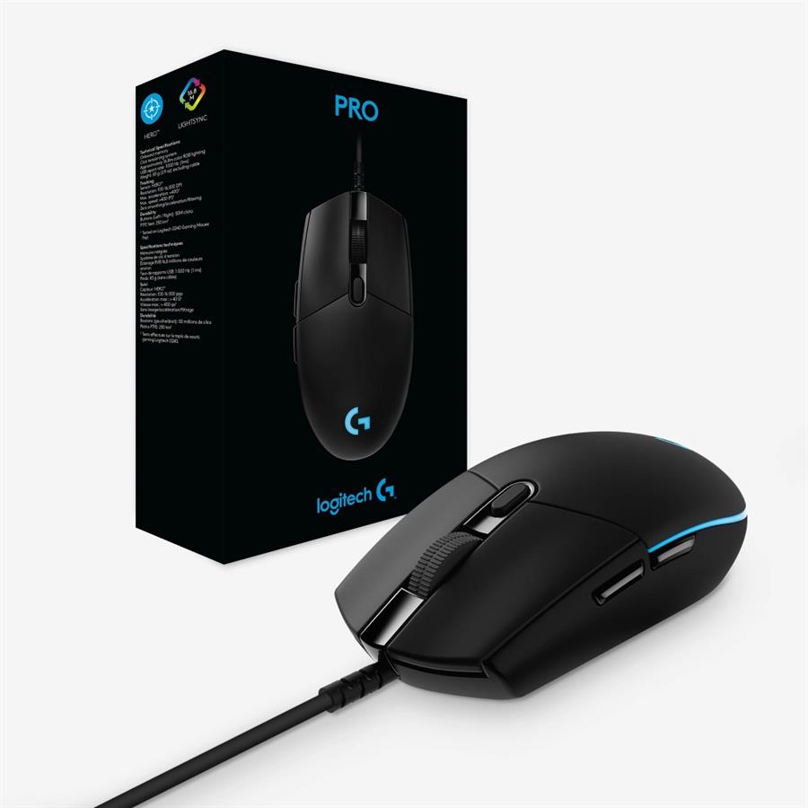 Mouse logitech pro black 16.000 dpi