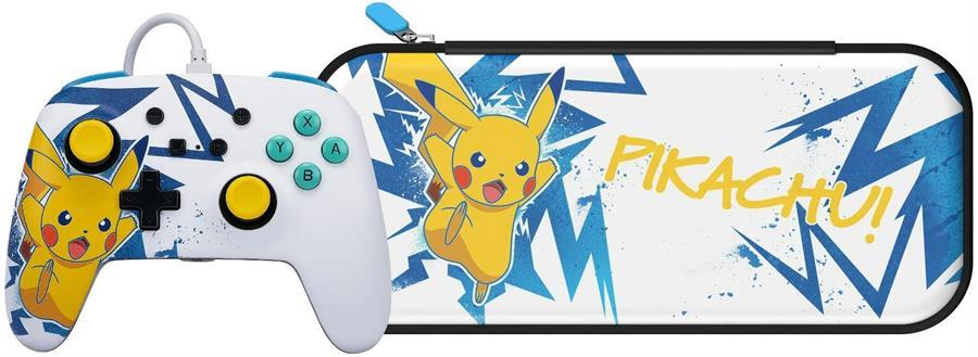 Enhanced Wired Controller and Slim Case for Nintendo Switch Pikachu