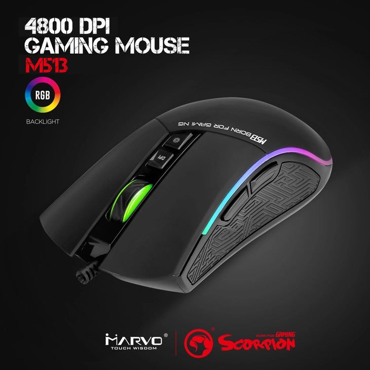 mouse marvo m513 4800 dpi rgb
