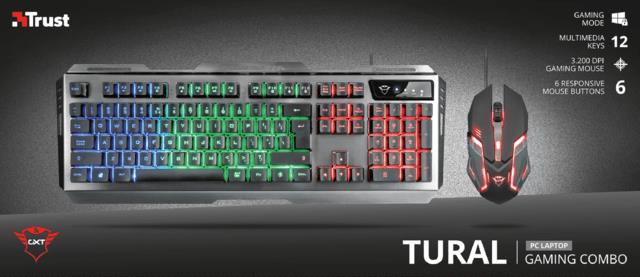 combo teclado y mouse trust gxt 845 tural