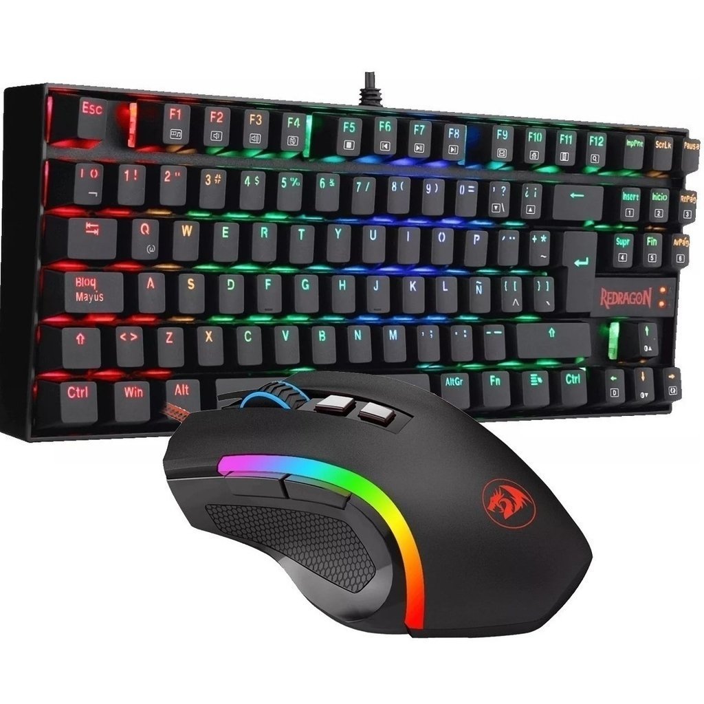 kit redragon k552 kumara rgb + mouse griffin 1200 dpi